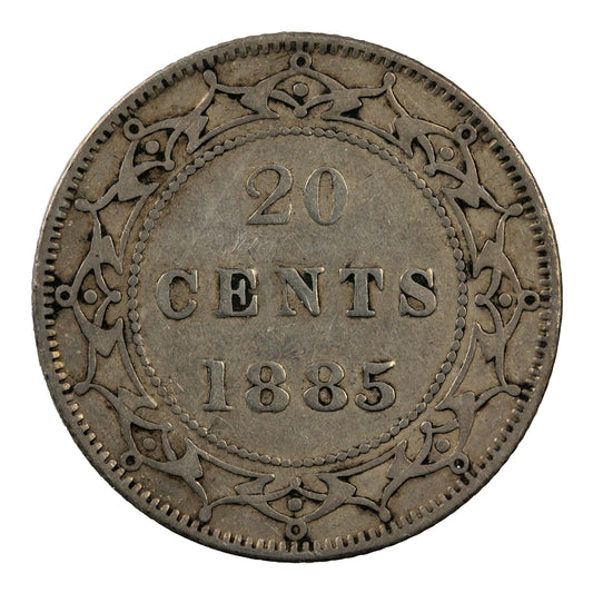 1885 Newfoundland 20-cents Very Fine (VF-20) $