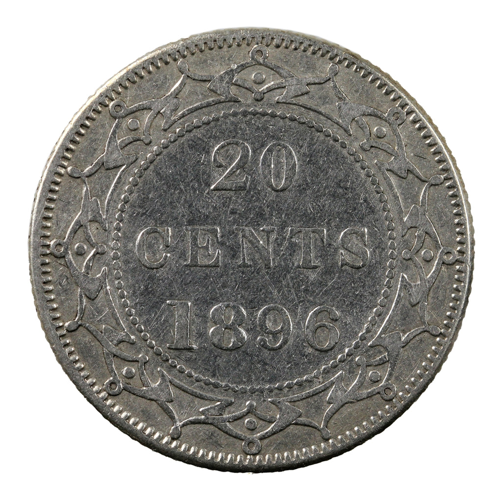 1896 Small 96 Newfoundland 20-cents VF-EF (VF-30) $