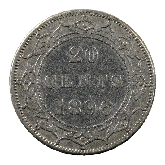 1896 Small 96 Newfoundland 20-cents VF-EF (VF-30) $