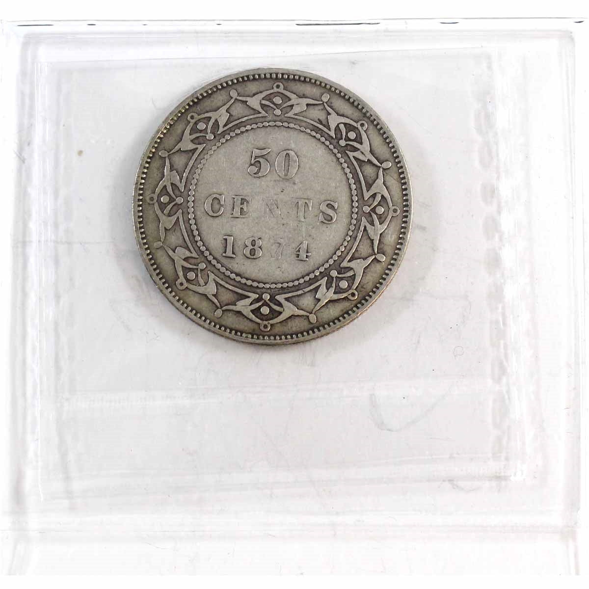 1874 Newfoundland 50-cents ICCS Certified F15