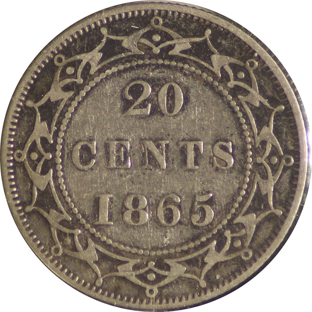 1865 Newfoundland 20-cents Very Fine (VF20)
