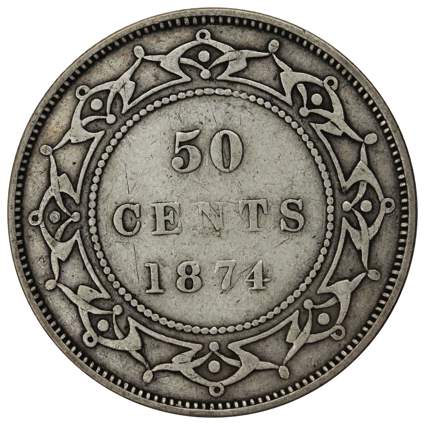 1874 Newfoundland 50-cents F-VF (F15) $