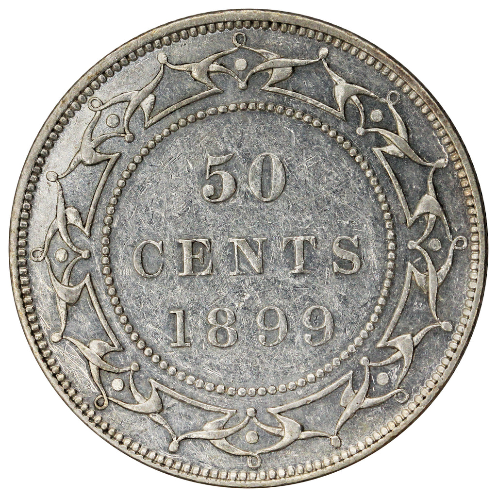 1899 Wide 9's Newfoundland 50-cents EF-AU (EF45) $