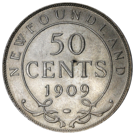 1909 Newfoundland 50-cents EF-AU (EF45) $