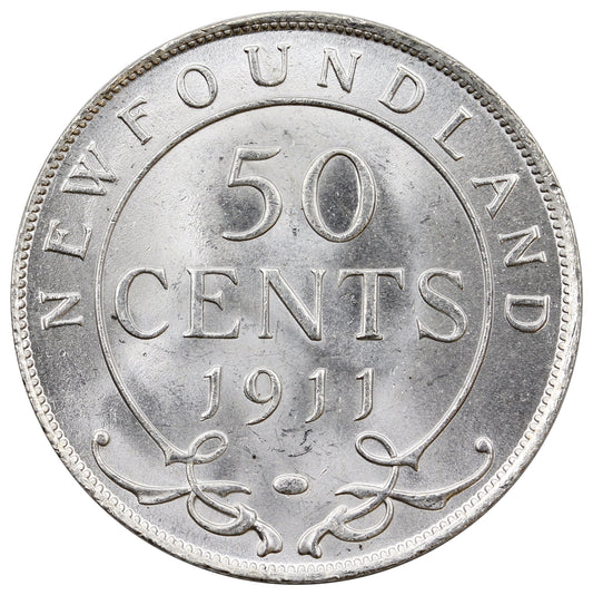 1911 Newfoundland 50-cents Brilliant Uncirculated (MS63)