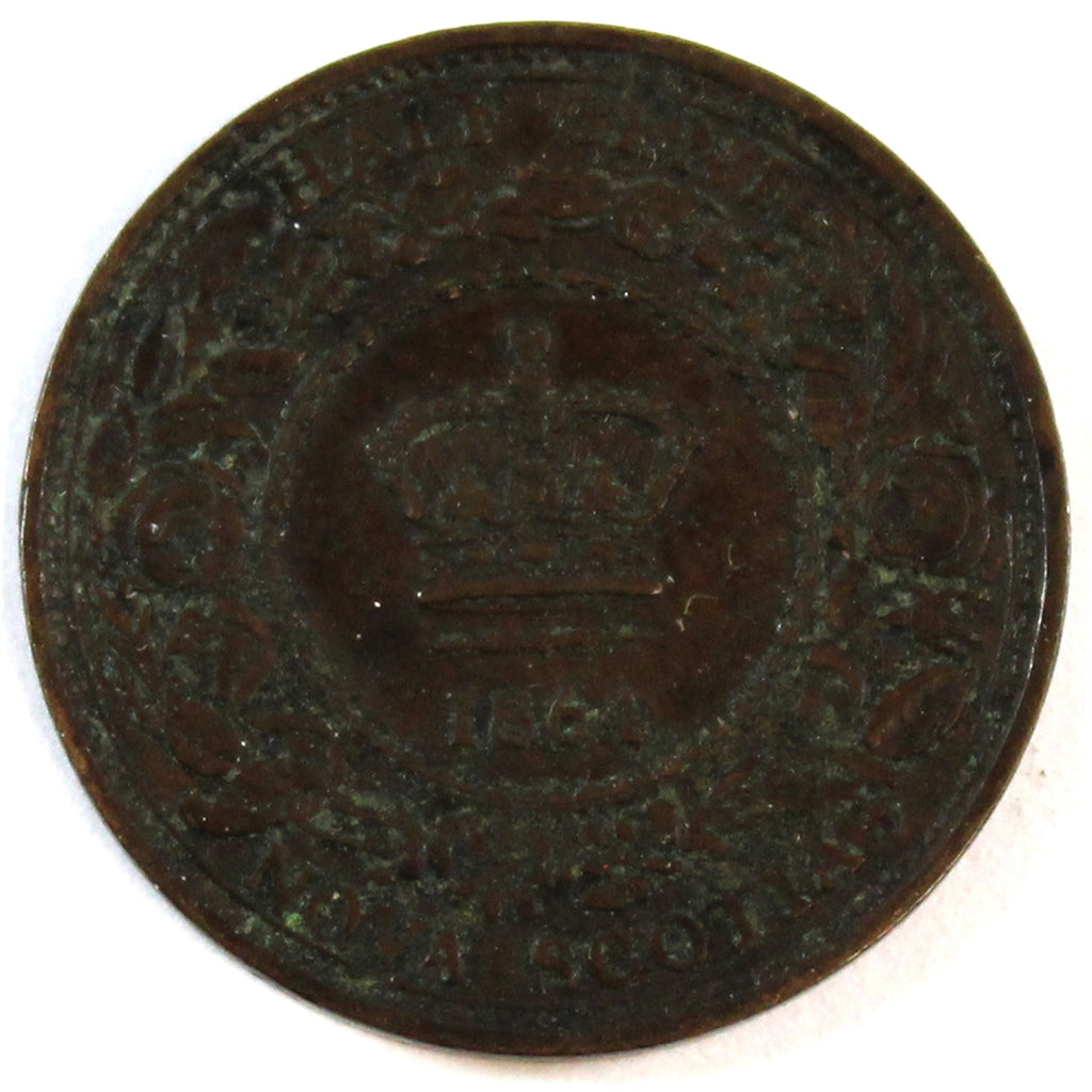1864 Nova Scotia 1/2 Cent EF-AU (EF45)