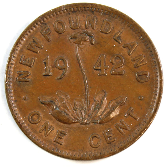 1942 Newfoundland 1-cent Almost Uncirculated (AU-50)