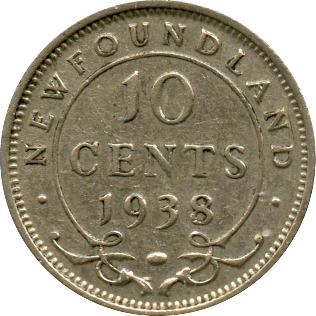 1938 Newfoundland 10-cents VF-EF (VF-30)
