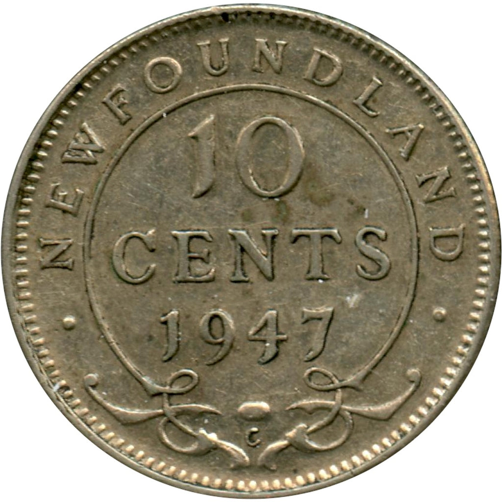 1947C Newfoundland 10-cents Extra Fine (EF-40)