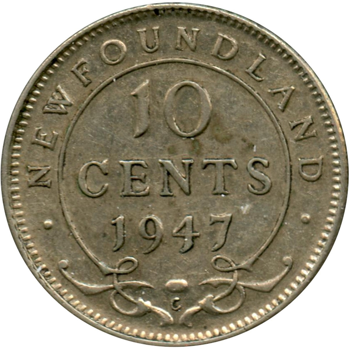 1947C Newfoundland 10-cents Extra Fine (EF-40)