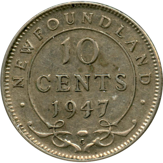 1947C Newfoundland 10-cents Extra Fine (EF-40)