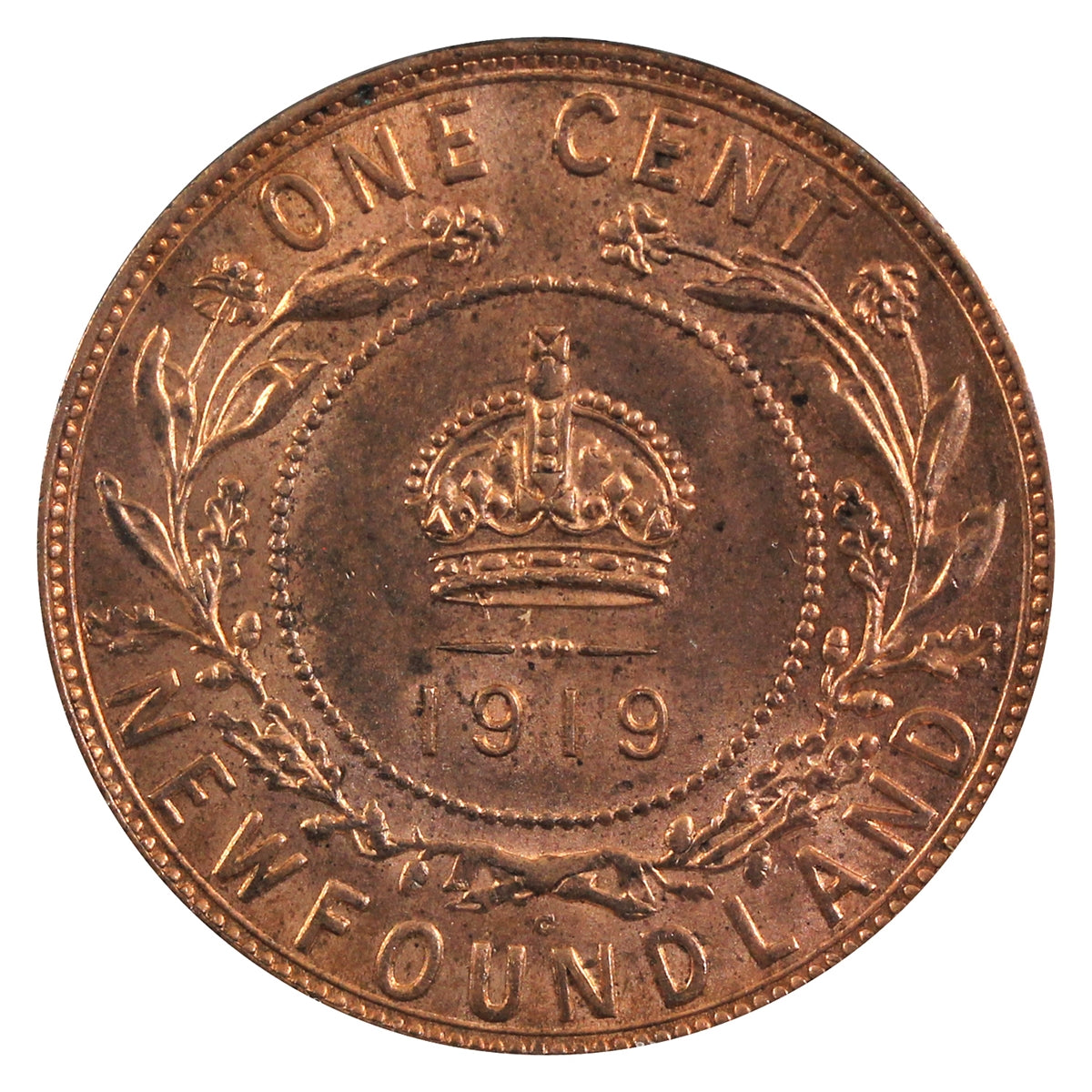 1919C Newfoundland 1-cent UNC+ (MS62) $