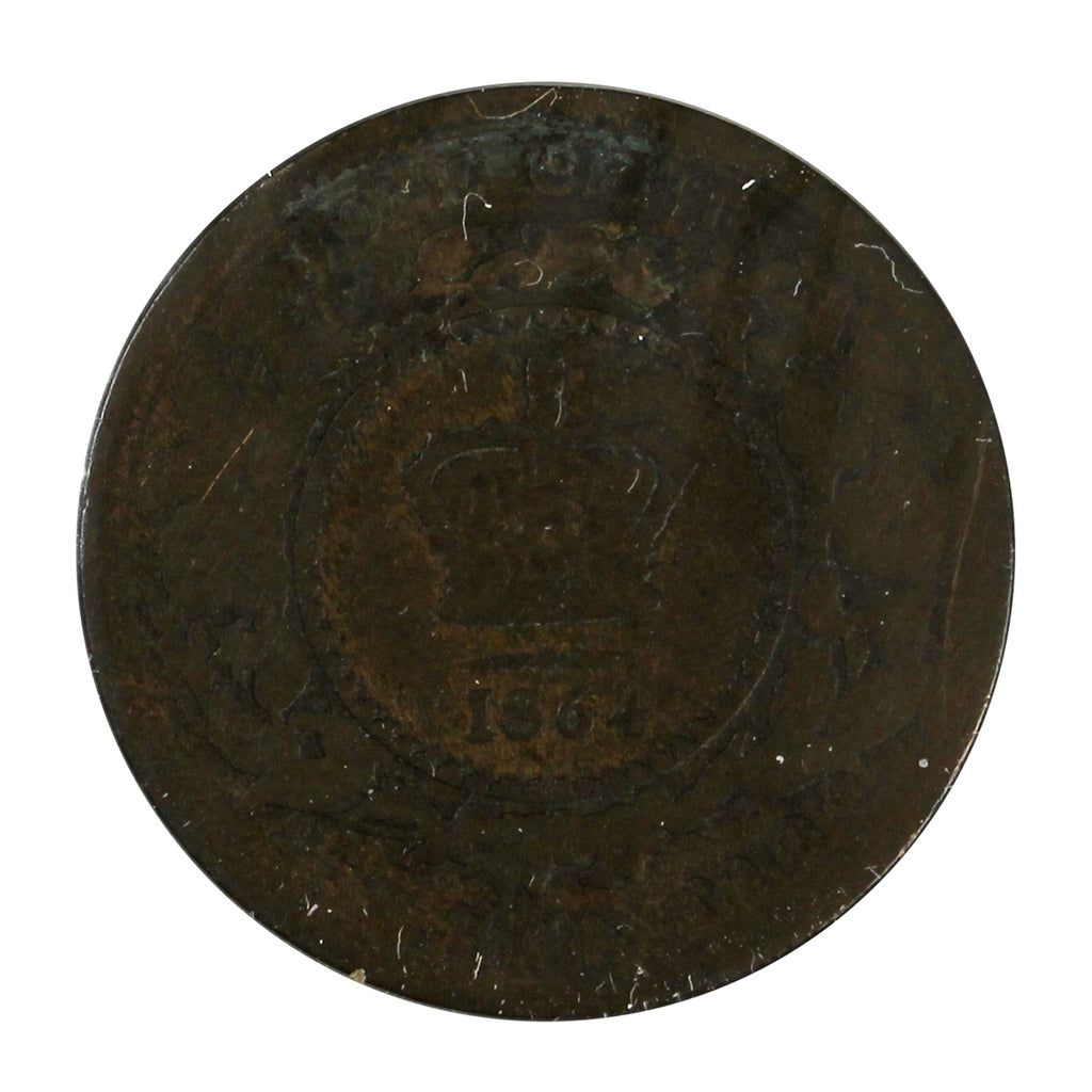 1864 Short 6 New Brunswick 1-cent Poor