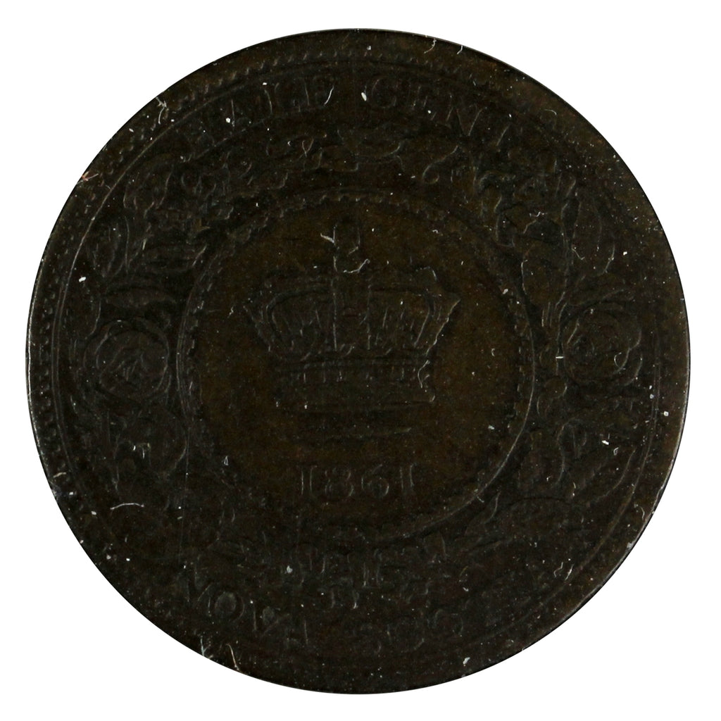 1861 Nova Scotia 1/2 Cent F-VF (F15)