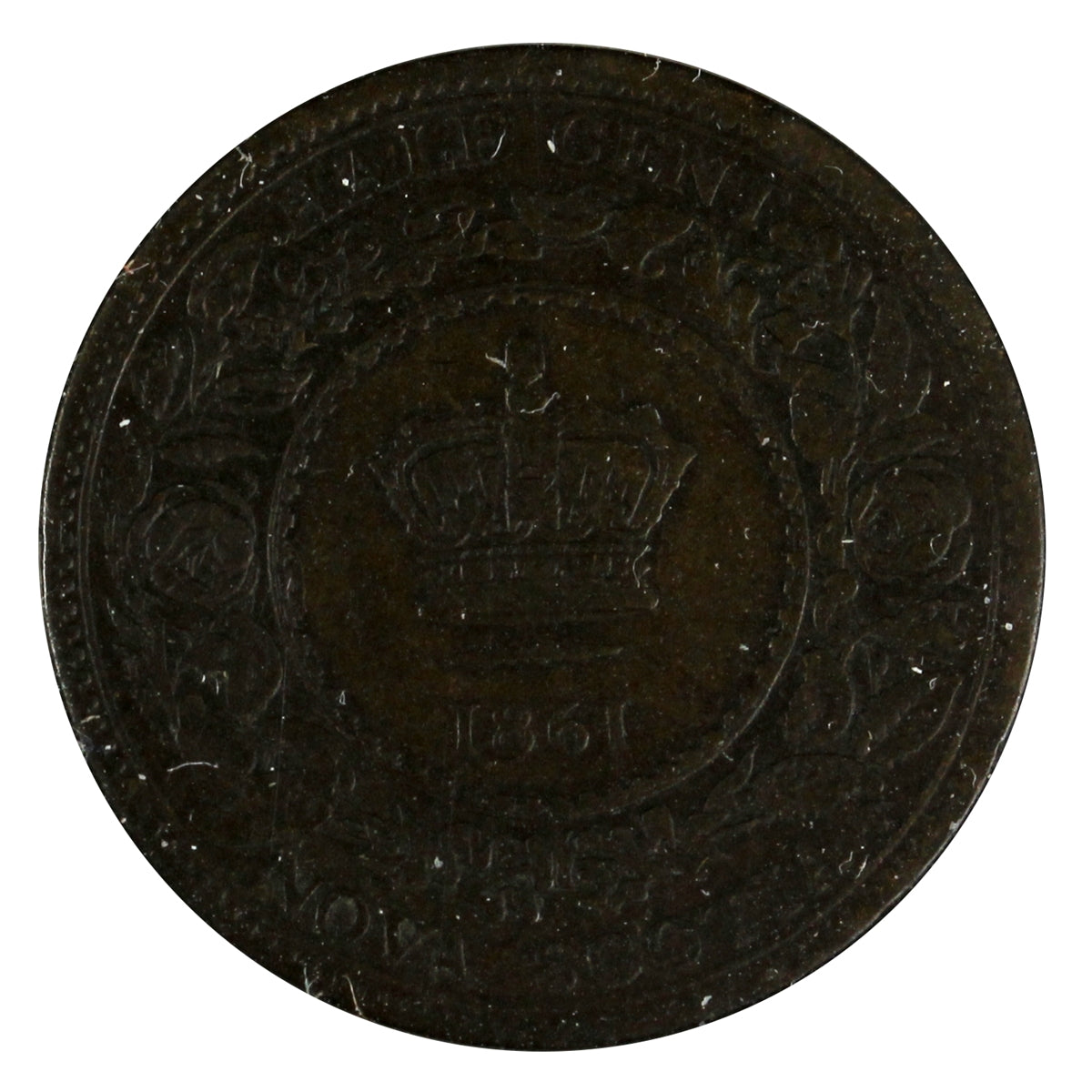 1861 Nova Scotia 1/2 Cent F-VF (F15)