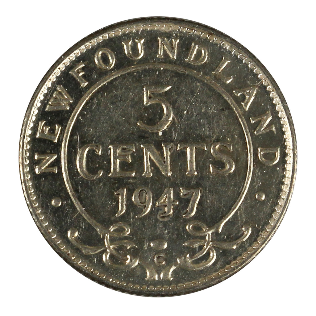 1947C Newfoundland 5-cents Almost Uncirculated (AU50)