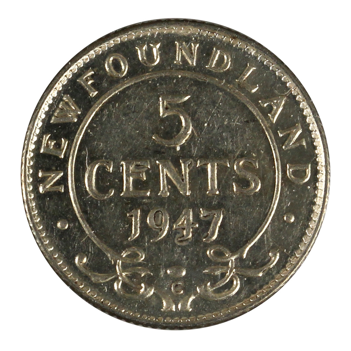 1947C Newfoundland 5-cents Almost Uncirculated (AU50)