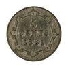 1881 Newfoundland 5-cents Very Fine (VF20)