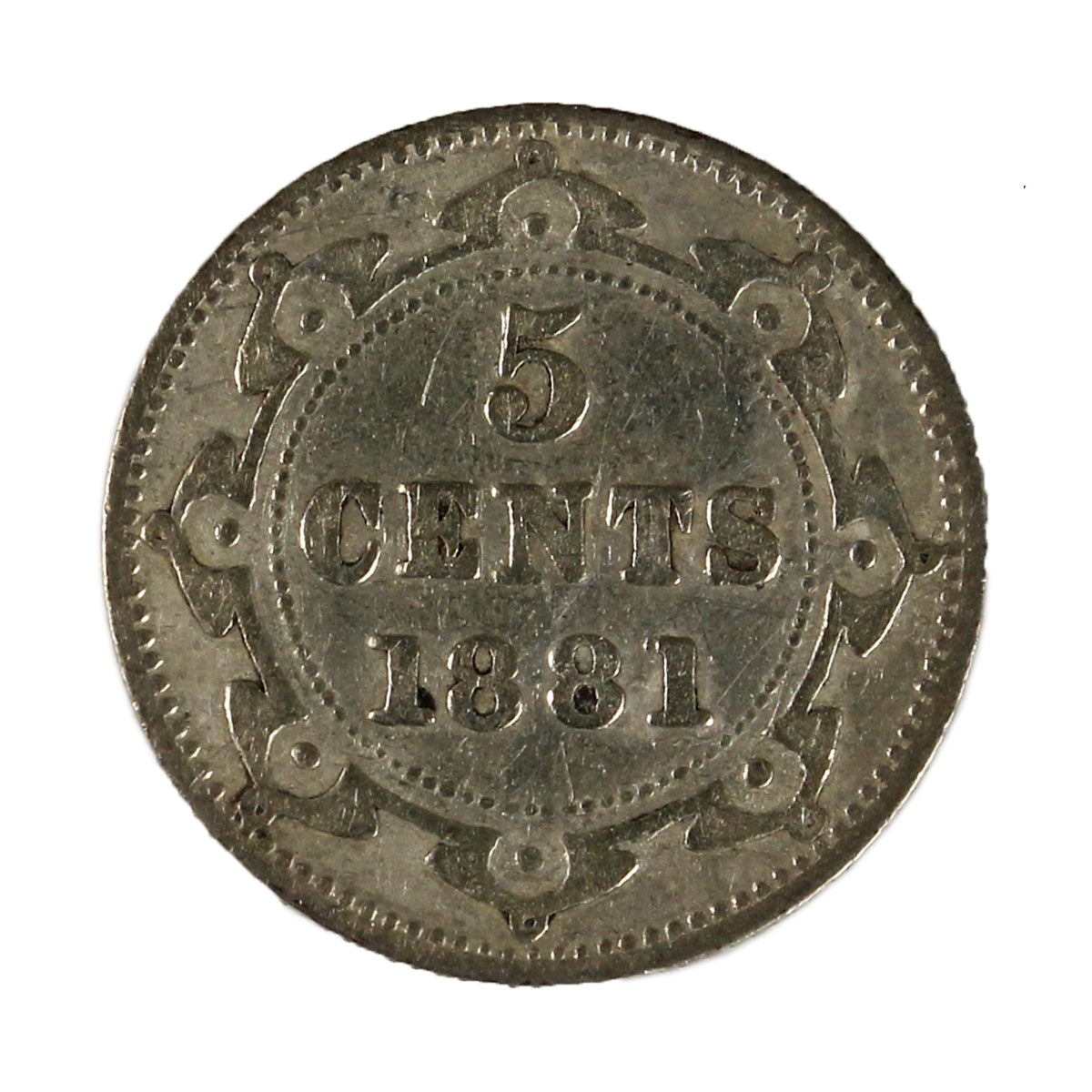 1881 Newfoundland 5-cents Very Fine (VF20)