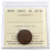 1941C Re-engraved Newfoundland 1-cent ICCS Certified EF40