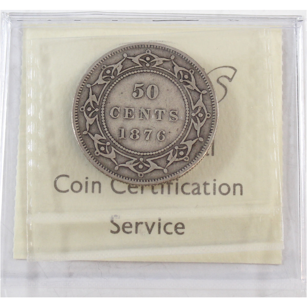 1876H Newfoundland 50-cents ICCS Certified F15