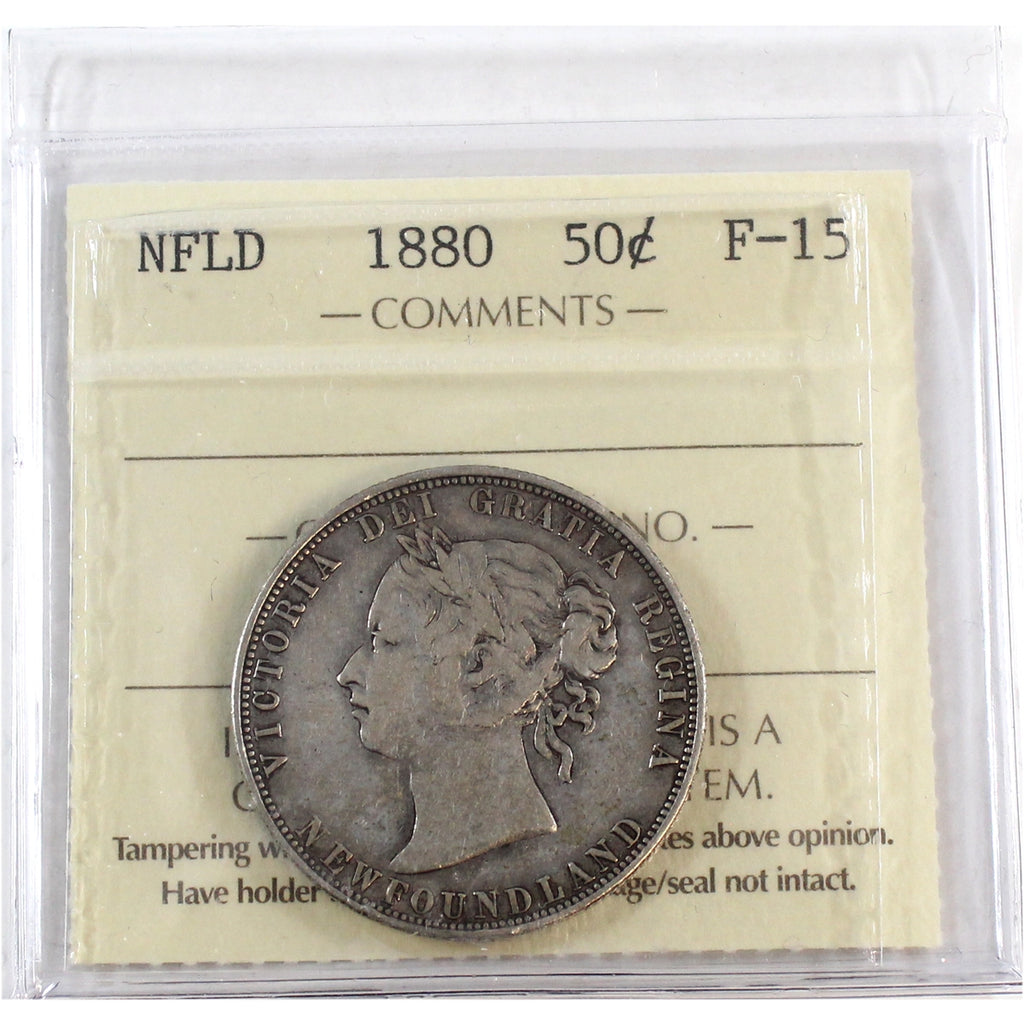 1880 Newfoundland 50-cents ICCS Certified F15