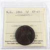1864 Nova Scotia 1-cent ICCS Certified EF45