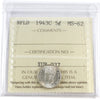 1943C Newfoundland 5-cents ICCS Certified MS62