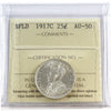 1917C Newfoundland 25-cents ICCS Certified AU50