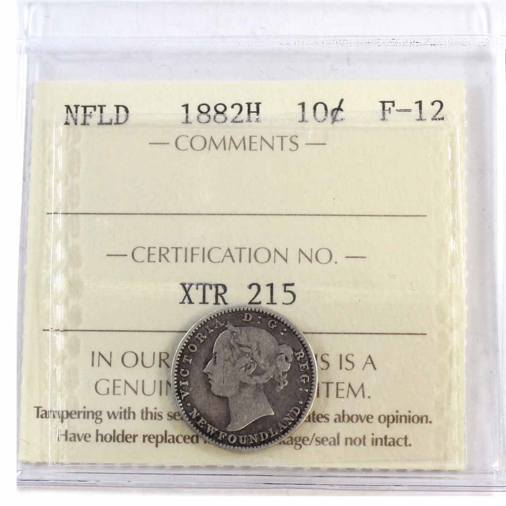 1882H Newfoundland 10-cents ICCS Certified F12
