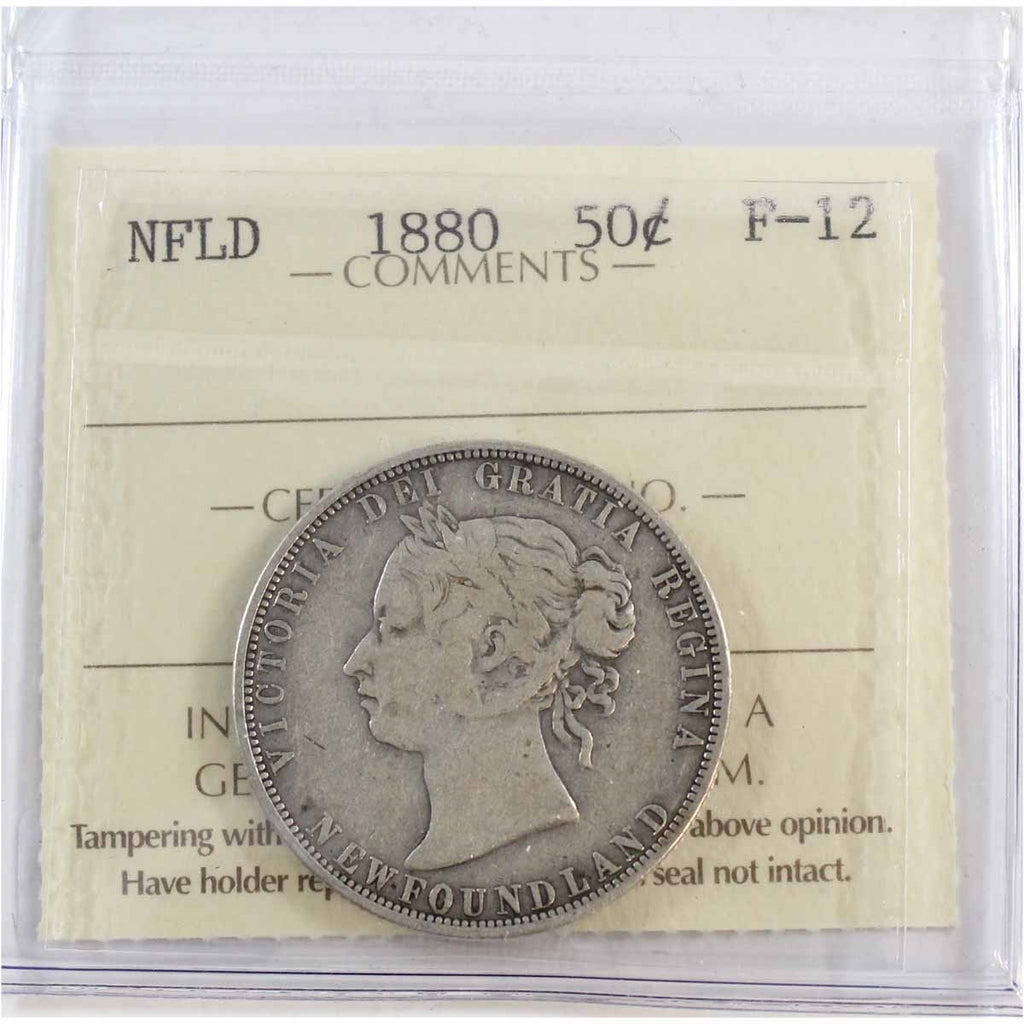 1880 Newfoundland 50-cents ICCS Certified F12
