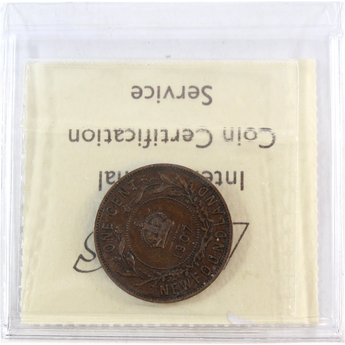 1907 Newfoundland 1-cent ICCS Certified EF40
