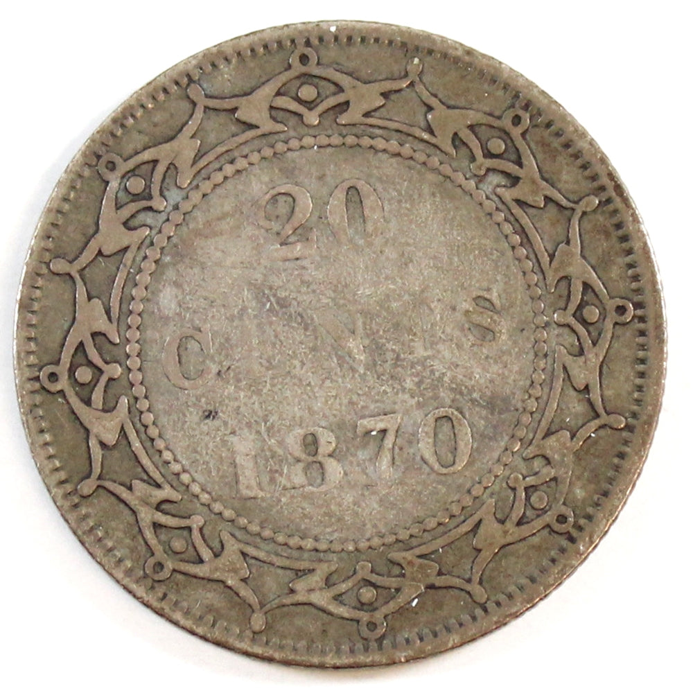 1870 Newfoundland 20-cents Very Good (VG8)