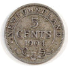 1904 Newfoundland 5-cents VG-F (VG10)