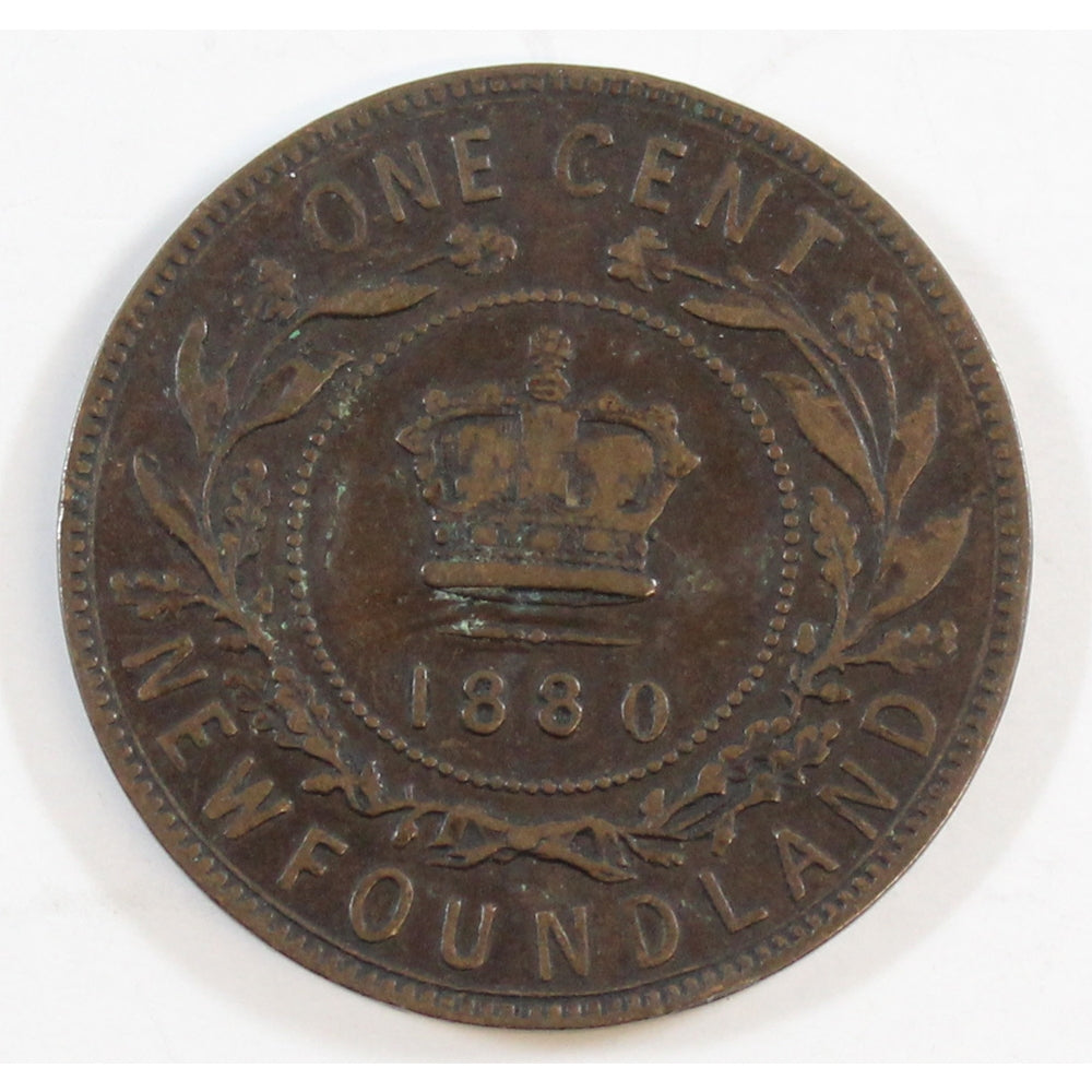 1880 Oval 0 Newfoundland 1-cent F-VF (EF40) $