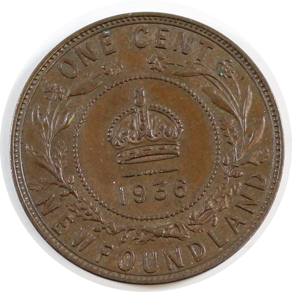 1936 Newfoundland 1-cent Almost Uncirculated (AU50)