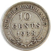 1938 Newfoundland 10-cents Very Good (VG8)