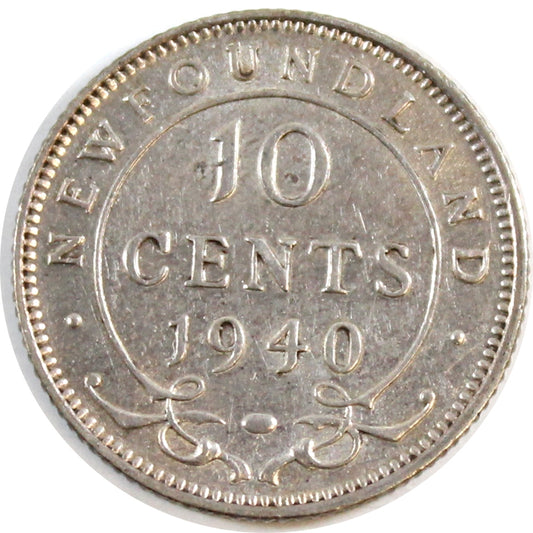 1940 Newfoundland 10-cents EF-AU (EF-45)