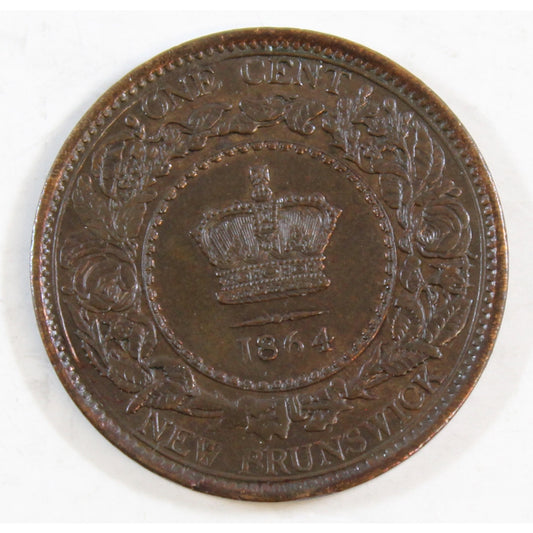 1864 Short 6 New Brunswick 1-cent AU-UNC (AU55) $