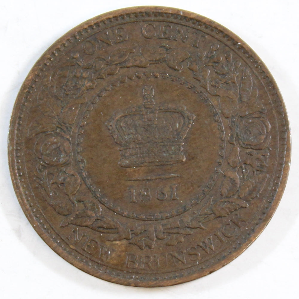 1861 New Brunswick 1-cent EF-AU (EF45)