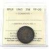 1865 Newfoundland 20-cents ICCS Certified VF20