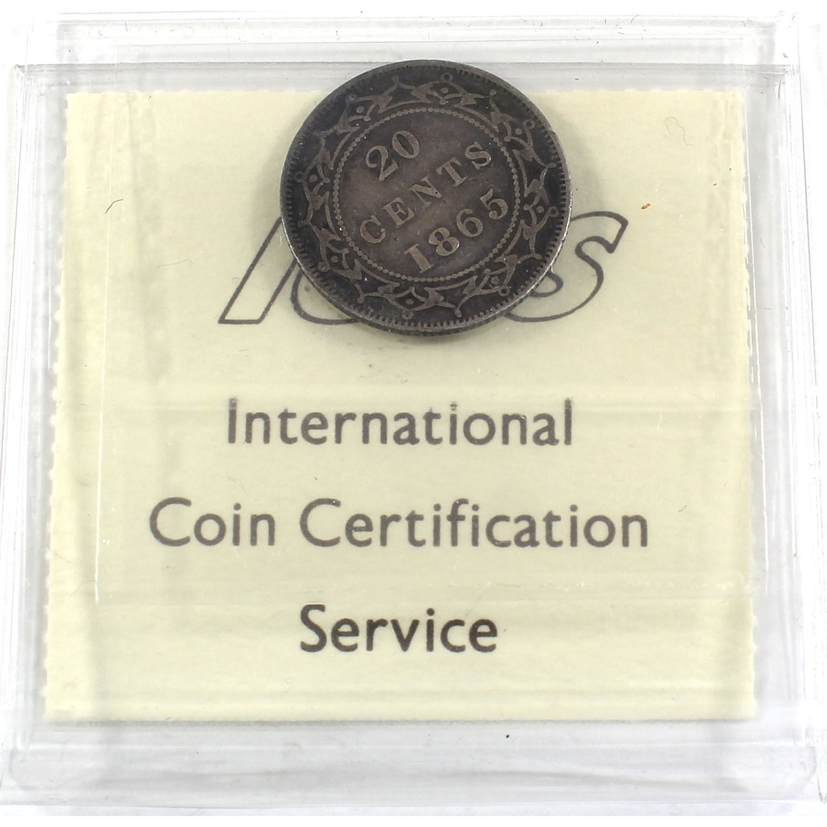 1865 Newfoundland 20-cents ICCS Certified VF20