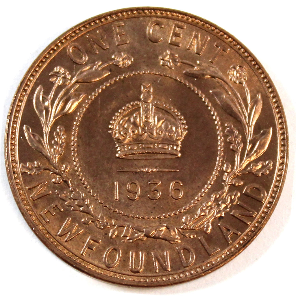 1936 Newfoundland 1-cent Choice Brilliant Uncirculated (MS64) $