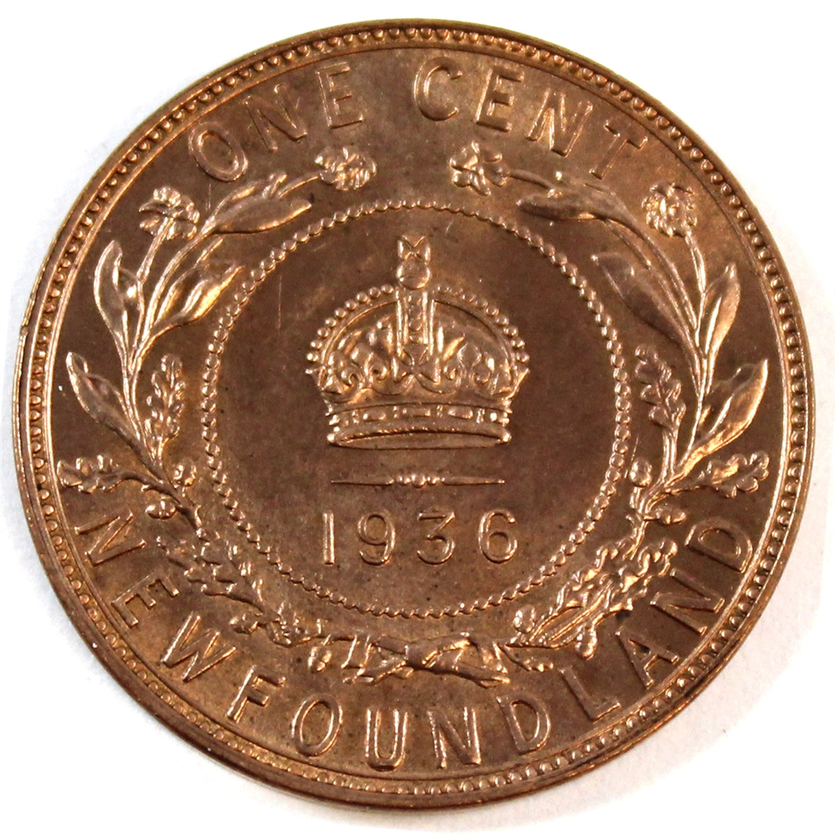 1936 Newfoundland 1-cent Choice Brilliant Uncirculated (MS64) $