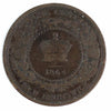 1864 Short 6 E Over F New Brunswick 1-cent Good (G4) $