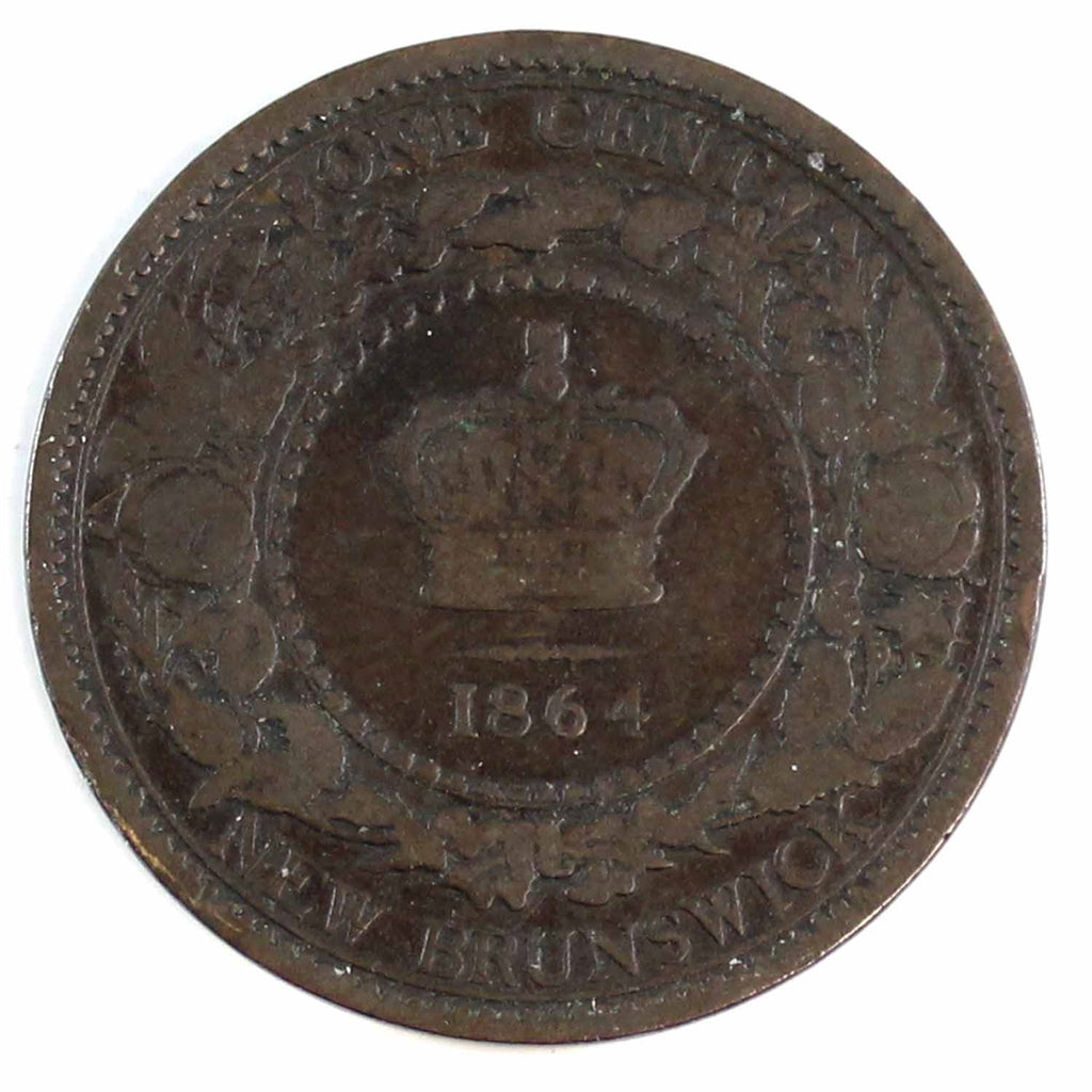 1864 Short 6 E Over F New Brunswick 1-cent Good (G4) $