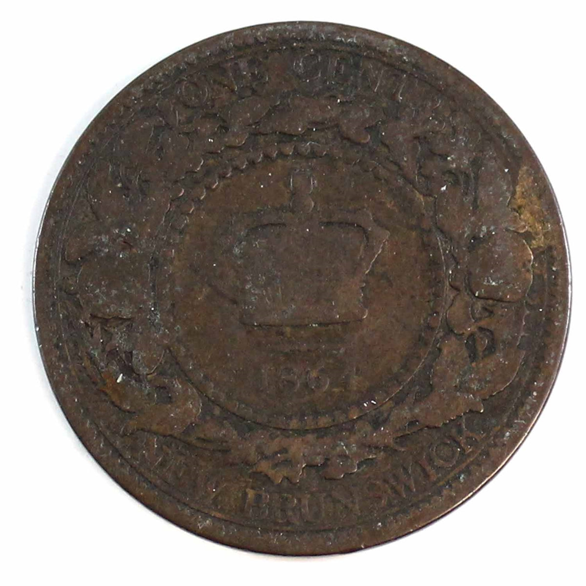 1864 Tall 6 New Brunswick 1-cent About Good (G-3)