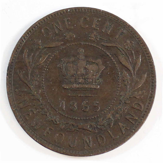 1865 Newfoundland 1-cent Very Fine (VF20)