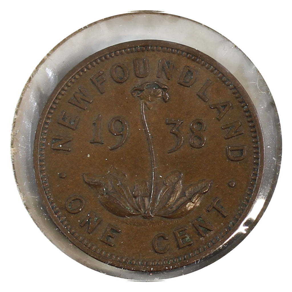1938 Newfoundland 1-cent AU-UNC (AU55)
