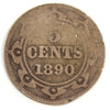 1890 Newfoundland 5-cents About Good (AG3)